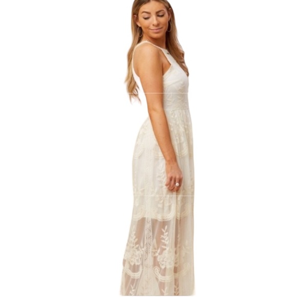 Altar'd State Dresses & Skirts - Altar’d State Cream Off White Lace Maxi Dress - Size Small
